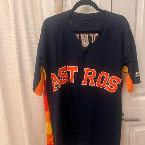 Altuve Majestic Navy and Orange Astros Jersey